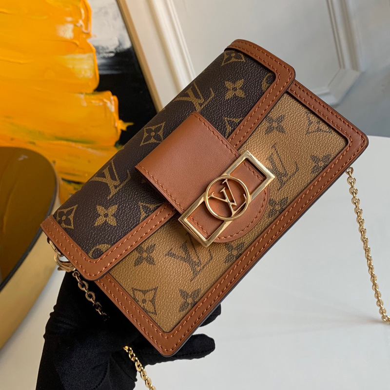 M68746 LV DAUPHINE 鏈條包 Monogram Reverse黃花女包 LV鏈條包