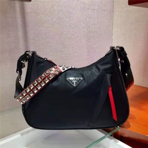 1BC087 Prada Black Nylon Hoboִ Tᔼ玧  _(d) ɫ