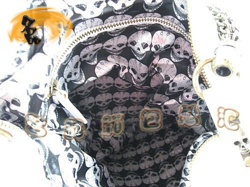 88022 THOMAS WYLDE托馬斯 新款白色骷髏頭時尚手袋 全皮手提包 女士購物袋