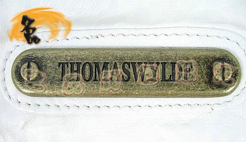 88022 THOMAS WYLDE托馬斯 新款白色骷髏頭時尚手袋 全皮手提包 女士購物袋