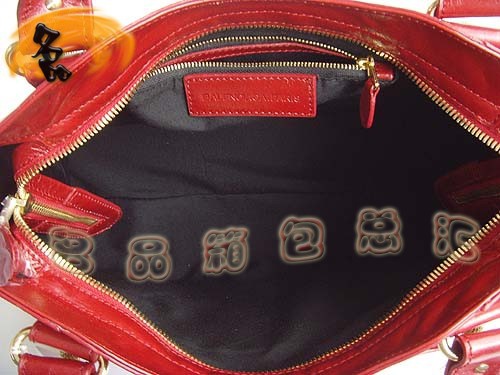 084332B 新款紅色牛皮時尚女士 手提包 BALENCIAGA經典款機車包 斜挎包