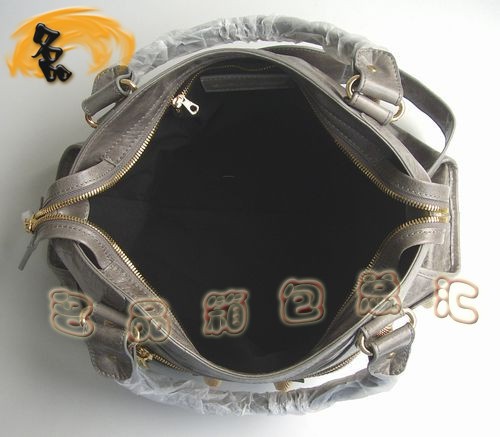 084332B 巴黎世家經典機車包 新款灰色牛皮斜挎包 BALENCIAGA時尚女士手提包