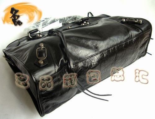 084332 BALENCIAGA最新款黑色牛皮時尚女士手提包 巴黎世家機車包 斜挎包