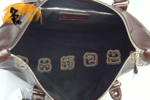 084334A 超A1:1品質(zhì) 巴黎世家經(jīng)典款機車包 BALENCIAGA啡色時尚牛皮女士手提包