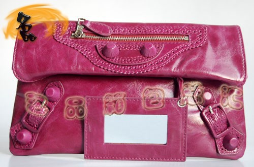 084351 超A品質(zhì)新款紫色牛皮女士手拿包 BLENCIAGA時尚女包 巴黎世家經(jīng)典款