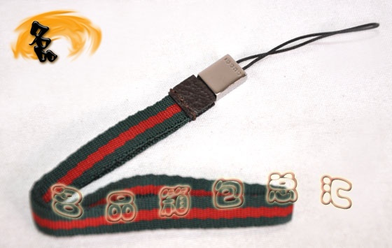 07168R Gucci手機鏈 Gucci最新款手機掛件 Gucci手機掛飾 Gucci配飾 紅配綠色