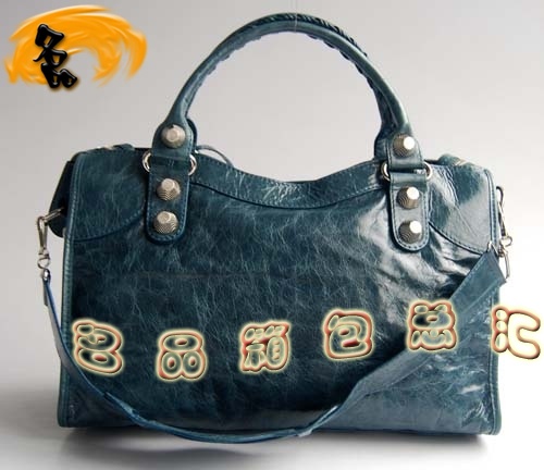 084332A 一比一品質(zhì) 經(jīng)典款機(jī)車包 巴黎世家單肩包 Balenciaga手提包 女包 寶藍(lán)色