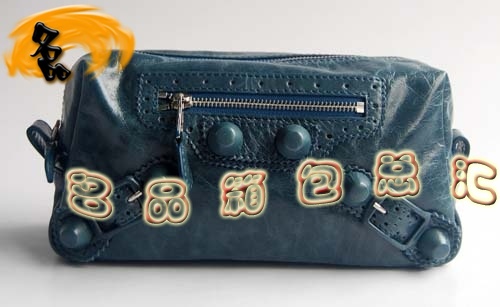 084611 Balenciaga手拿包 進口牛皮時尚女士手包 巴黎世家女包 手抓包 寶藍色