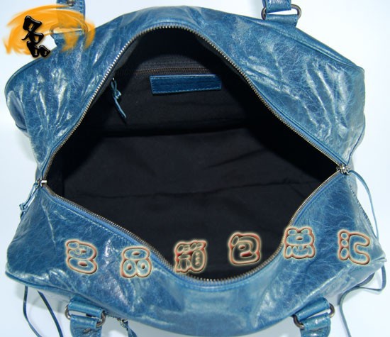 084355 進(jìn)口羊皮時尚休閑女包 Balenciaga女包 手提包 巴黎世家手提包 寶藍(lán)色