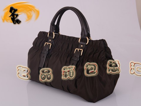 BN1746 Prada女包 防水尼龍帆布休閑女包 Prada手提包 最新款普拉達(dá)帆布包 啡色