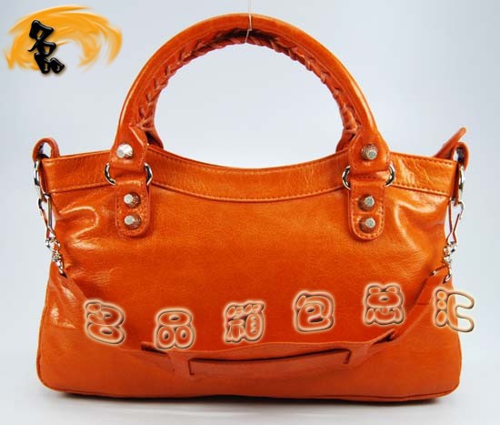084331SA Balenciaga單肩包 巴黎世家手提包 進口牛皮經典時尚女包 橙色