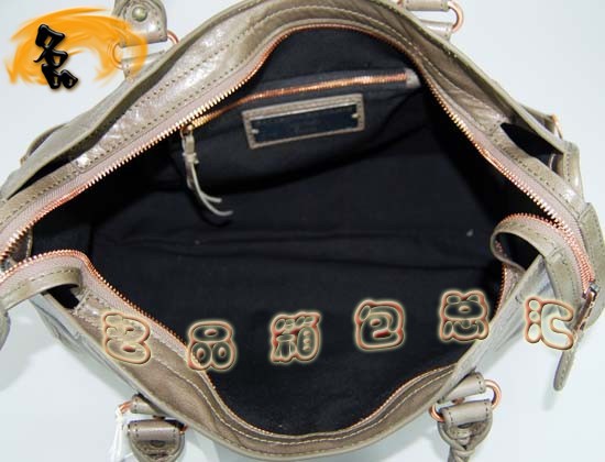 084332C Balenciaga手提包 巴黎世家單肩包 進口牛皮經典時尚女包 銀灰色