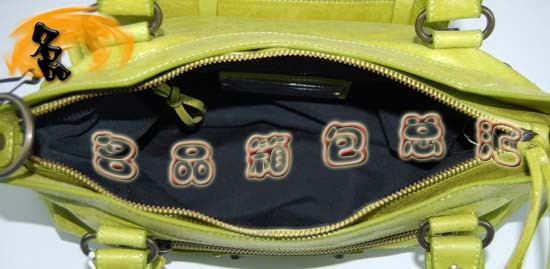 103208 Balenciaga單肩包 巴黎世家機車包 進口油皮時尚女包 手提包 淺綠色