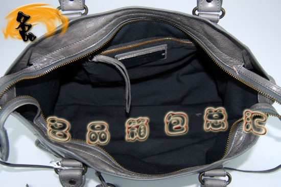 115748S 巴黎世家單肩包 Balenciaga機車包 進口油皮時尚女包 手提包 深灰色