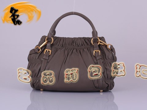 BN1791 普拉達最新款褶皺羊皮時尚女士休閑包 Prada手提包 Prada斜挎包 卡其色