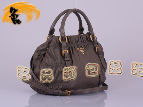 BN1791 普拉達最新款褶皺羊皮時尚女士休閑包 Prada手提包 Prada斜挎包 卡其色