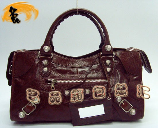 173082A Balenciaga單肩包 進口牛皮經典時尚女包 巴黎世家手提包 深啡色