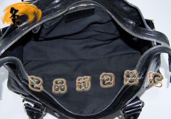 173082A Balenciaga單肩包 巴黎世家手提包 進口牛皮經典時尚女包 機車包 黑色