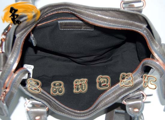 173084C Balenciaga手提包 巴黎世家單肩包 進口牛皮經典時尚女包 機車包 深銀灰色