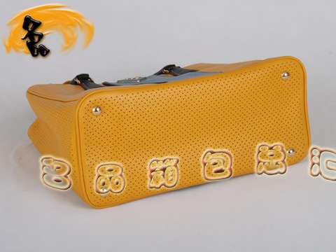 BR1873 Prada休閑包 新款時(shí)尚包 網(wǎng)孔真皮女包 普拉達(dá)手提包 黃色