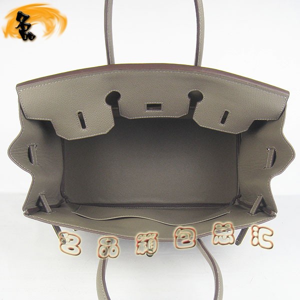 6089 Hermes手提包 愛馬仕女包 Hermes Birkin 鉑金包 牛頸紋(35) 卡其色金扣