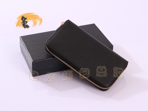 1M0506 Prada最新款十字紋牛皮拉鏈錢包 Prada錢包 普拉達長款錢夾 Prada女包 黑色