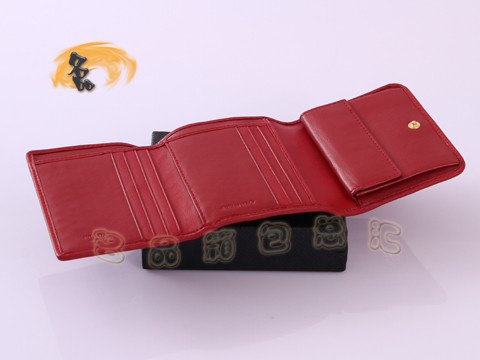 1M0176 Prada最新款羊皮褶皺三折錢包 Prada錢包 普拉達錢夾 Prada女包 紅色