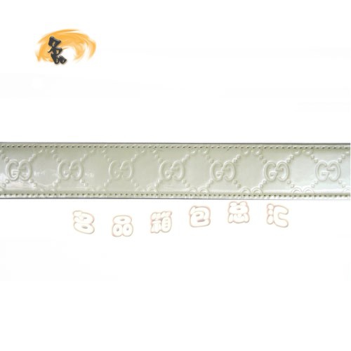 162942 經(jīng)典款Gucci時(shí)尚漆皮女士皮帶 Gucci皮帶 古奇牛皮女款皮帶 Gucci腰帶 白色