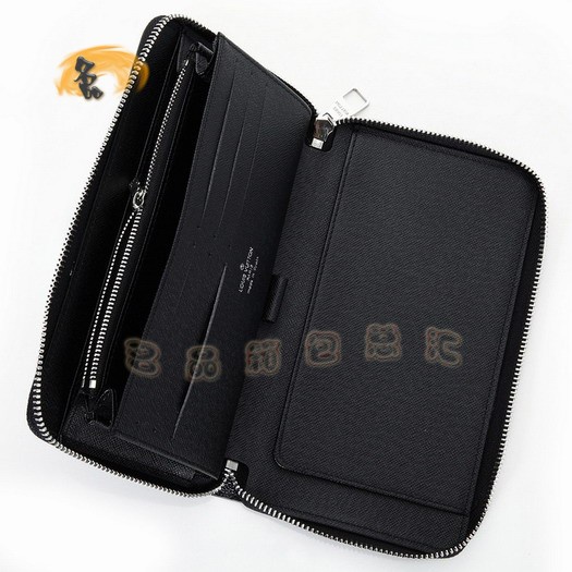 N63002 LV最新款 卡通畫版錢包 LV錢包 黑色棋盤格錢夾 LV Zippy系列長款錢包