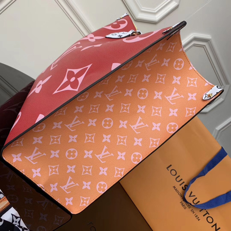 M44569 LV ONTHEGO 手袋 超大號 Monogram 印花迷你 Monogram 飾邊 紅色