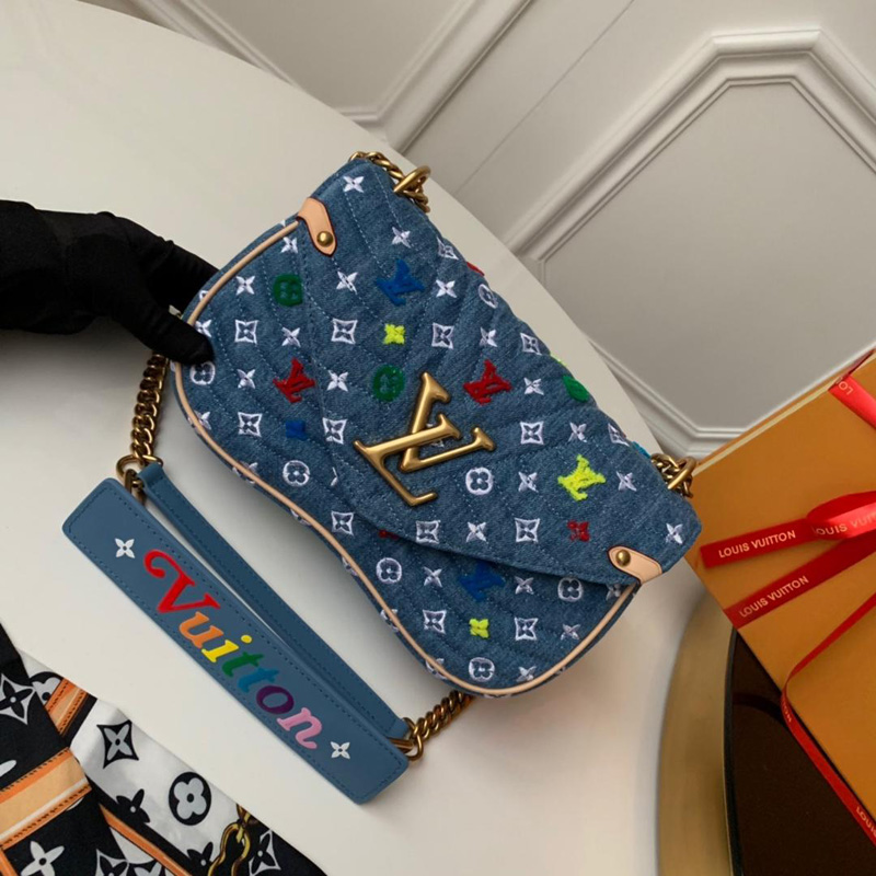 M53692 LV NEW WAVE 中號手袋 Monogram 刺繡牛仔布女包