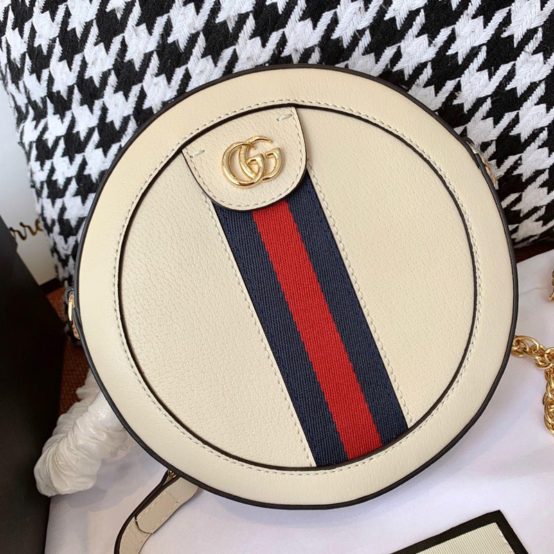 550618 CWG1G 8454 Gucci Ophidia 系列圓形迷你肩背包 白色