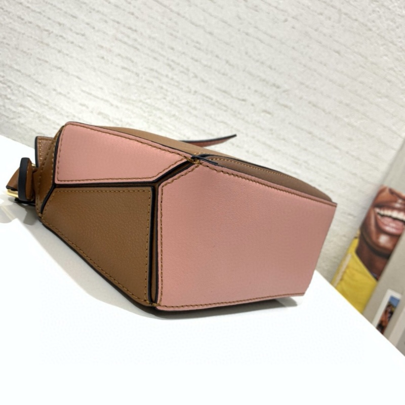322 LOEWE羅意威 Puzzle Bag 羅意威幾何包 棕色拼粉色