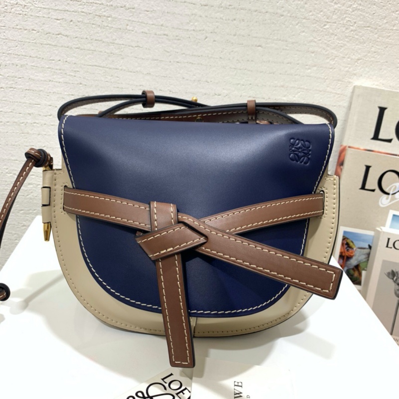 321 Loewe羅意威 Gate 小包 進口頭層牛皮馬鞍包 深藍色