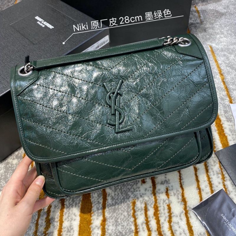 498894 YSL圣羅蘭 Niki medium 28中號 進口原廠皮 墨綠色