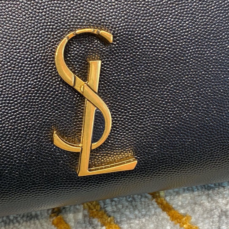 582334 YSL圣羅蘭 CASSANDRA 粒面壓花真皮鏈條錢包 YSL信封包 黑色