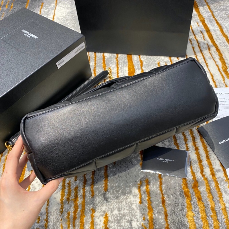 577475 YSL圣羅蘭LOULOU PUFFER中號絎縫小羊皮手袋 黑色金扣