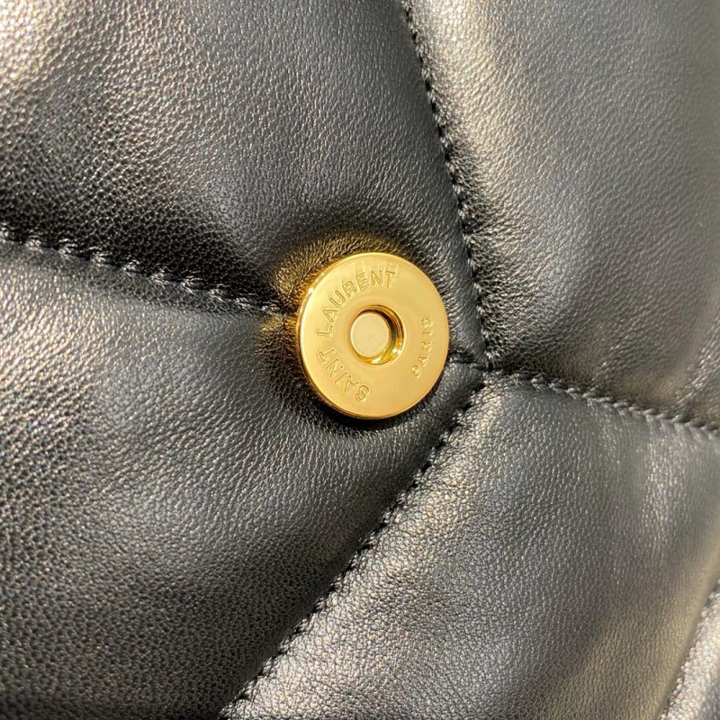 577475 YSL圣羅蘭LOULOU PUFFER中號絎縫小羊皮手袋 黑色金扣