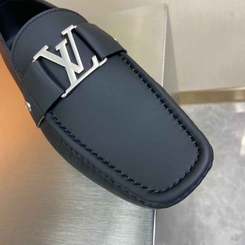 1A4P0X LV MONTE CARLO 便鞋 小牛皮平紋豆豆鞋 黑色