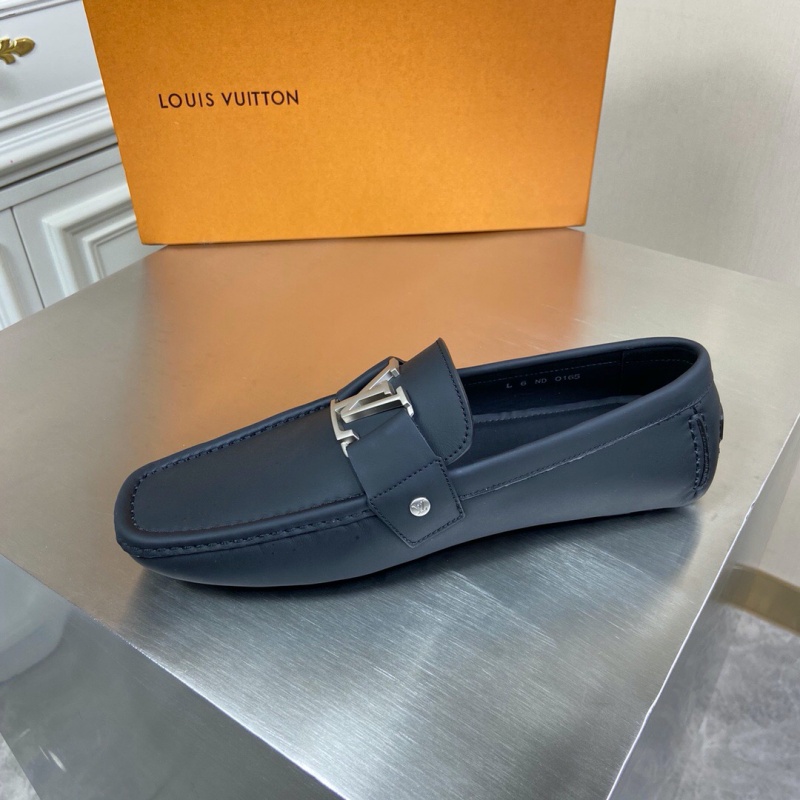 1A4P0X LV MONTE CARLO 便鞋 小牛皮平紋豆豆鞋 黑色