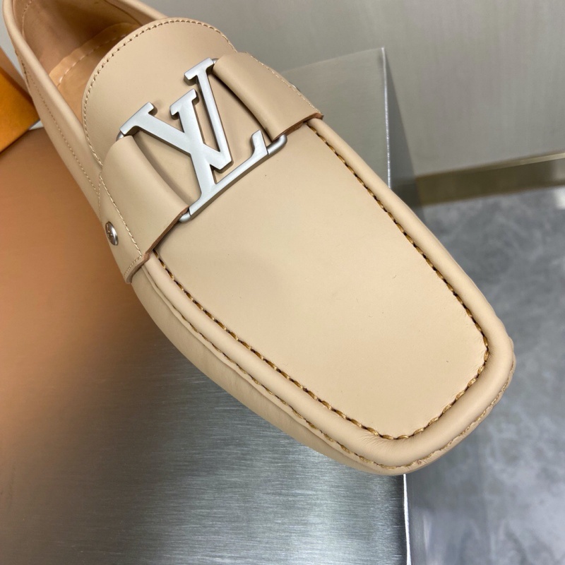 1A4P0X LV MONTE CARLO 便鞋 小牛皮平紋豆豆鞋 樂福鞋 米白色