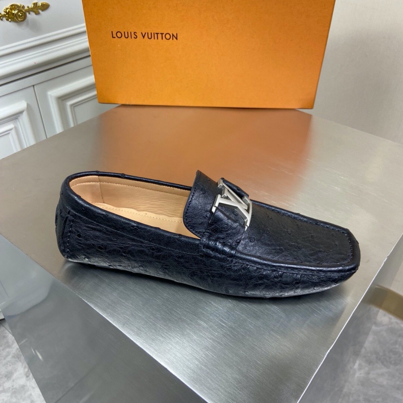 1A4P0X LV MONTE CARLO 便鞋 鴕鳥皮豆豆鞋 樂福鞋 黑色