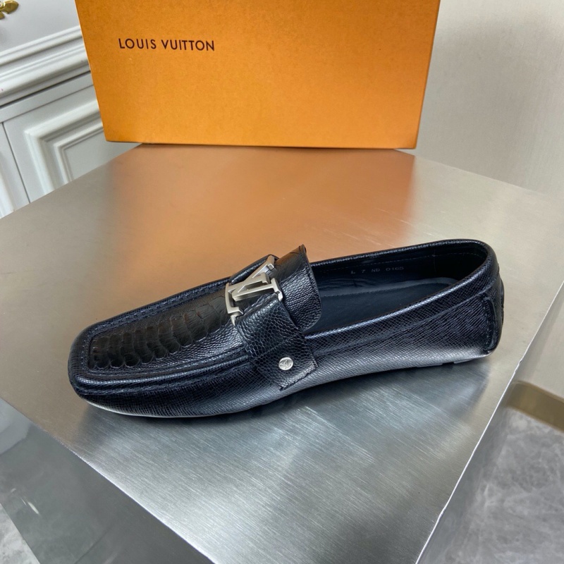 1A4P0X LV MONTE CARLO 便鞋 鱷魚皮豆豆鞋 樂福鞋 黑色