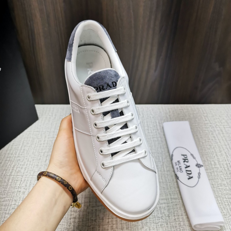 4E3544 Prada2020新款男鞋 Prada皮革運動鞋 普拉達(dá)小白鞋 休閑板鞋