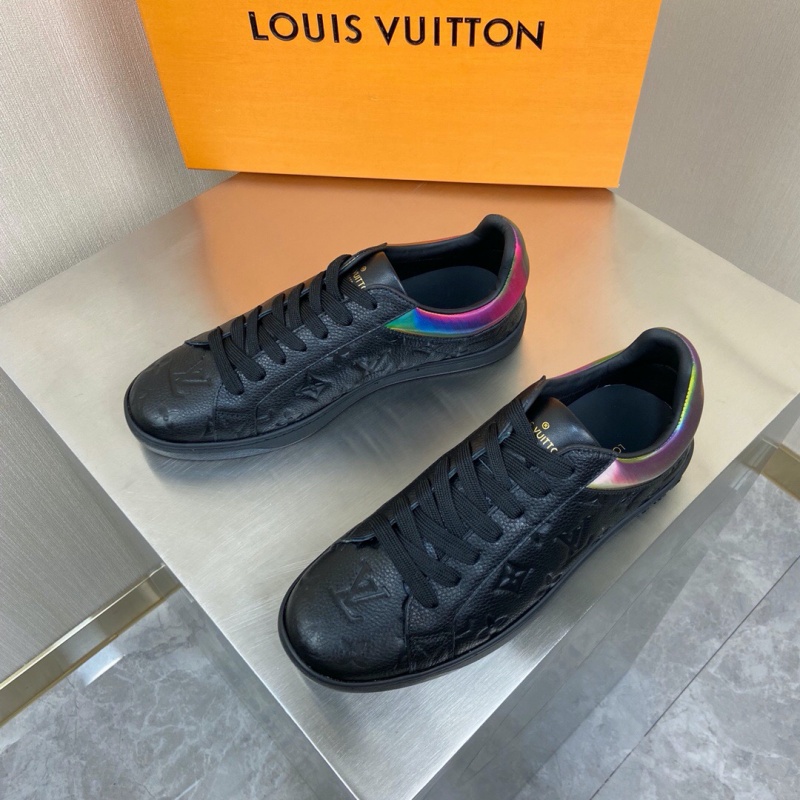 1A7S78 LV LUXEMBOURG 運動鞋 虹彩織物男鞋 LV板鞋 黑色