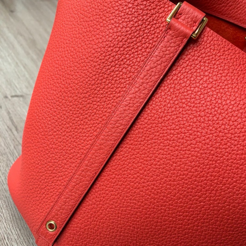 Hermes愛馬仕菜籃子 Hermes picotin18 愛馬仕水桶包 TC皮 中國紅