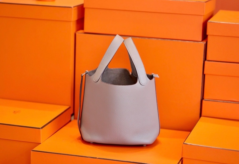 Hermes愛馬仕菜籃子 Hermes picotin18 愛馬仕水桶包 TC皮 瀝青灰