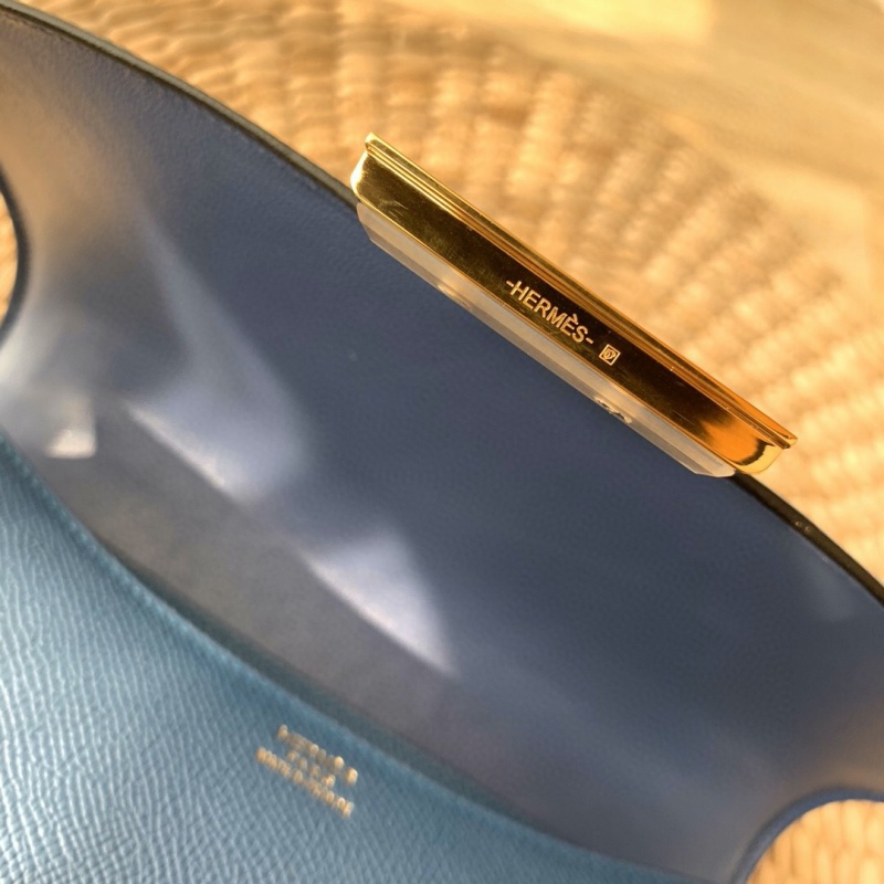 Hermes constance系列 愛馬仕康康包 純手工定制Epsom小牛皮 瑪瑙藍金扣