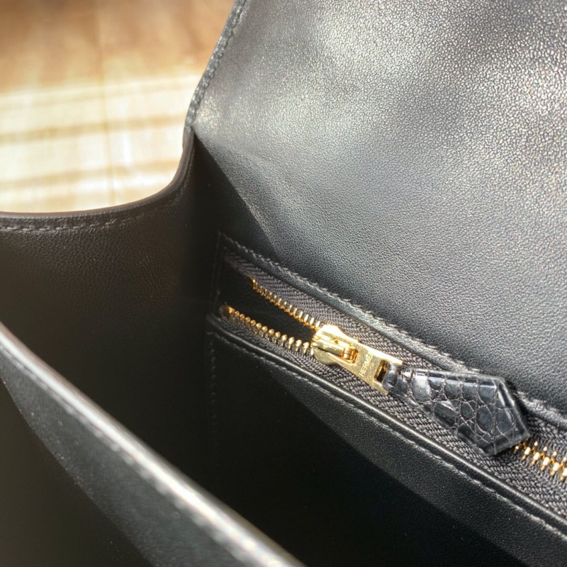 Hermes constance系列 愛馬仕康康包 純手工定制鱷魚皮 黑色