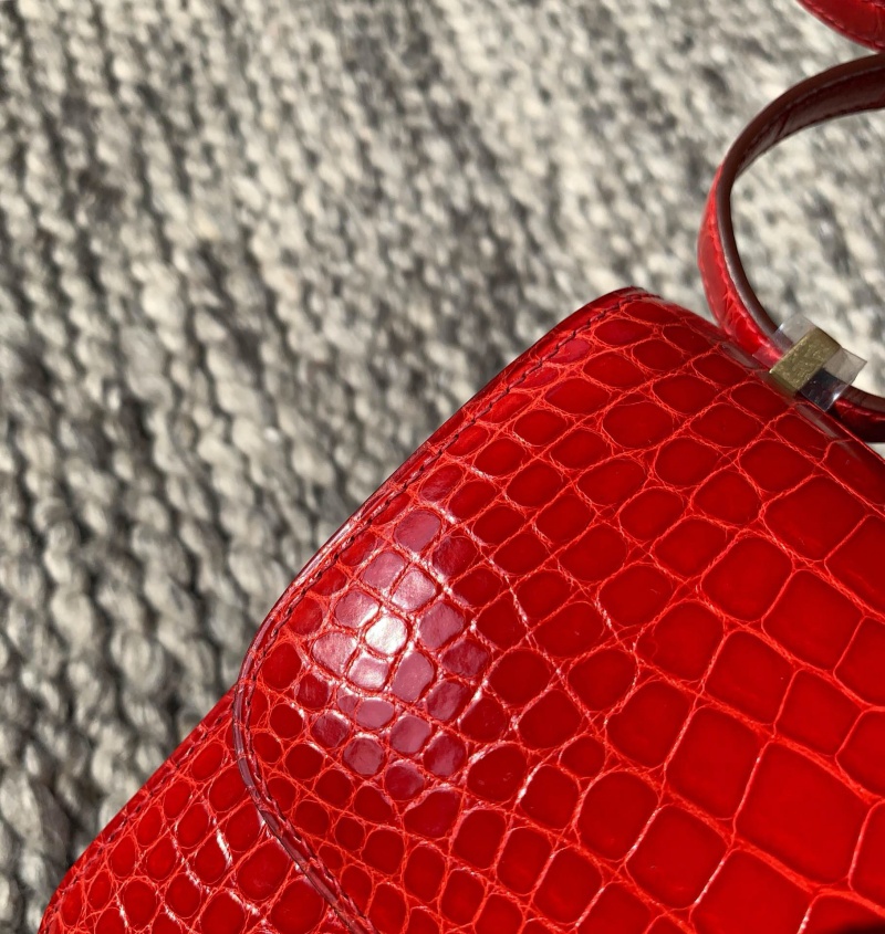 Hermes constance系列 愛馬仕康康包 純手工定制鱷魚皮 紅色